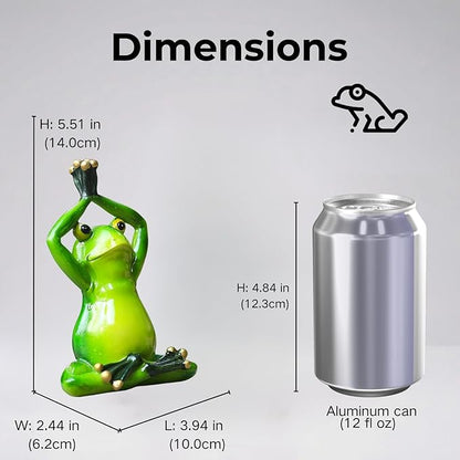 Yoga Frog Statue Outdoor Decor,5.5''(H) Yoga Frog Garden Sculptures for Yard Lawn,Resin Animal Figurines Home Porch Patio Table Art Decorations