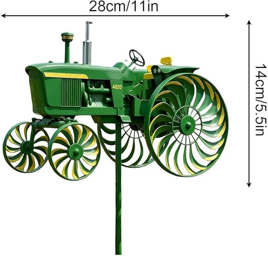Tractor Wind Spinner, Metal Windmill Stake, Outdoor Sculpture with Garden Patio Decor, Yard Decor with Front Porch Backyard Lawn, Garden Stake, Wind Spinner for Yard Patio Lawn