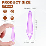 M METERXITY 10-Pack Crystal Icicle Prisms, 53mm/2.09 Inch Chandelier Pendant Maker Hanging Crystals Chandelier Prisms for Home/Windows/Garden/DIY Decoration[Purple]