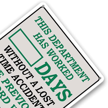 Funny Yard Metal Signs Outdoor Warning Tin Sign Days Since Last Incident Days Without Accident Sign Day Counter Signs 8"x12"