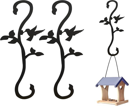 Hummingbird Bird Feeder Hanger Hooks for Outdoors Hanging, Shepherds Hanging Plant Hooks, S Garden Fence Hooks for House, Wind Chimes, Flower Basket(2PCS)