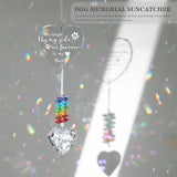 Dog Memorial Gifts, K9 Pet Memorial Crystal Suncatcher, Dog Loss Pet Passing Away Sympathy Remembrance Bereavement Gift (White-Heart)