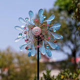 Stargarden Wind Spinners Outdoor, Large Kinetic Wind Spinner, Waterproof Blue Pinwheels with 4 Sturdy Stake, Metal Windmill for Yard, Porch Decor (21 * 90 Inches)