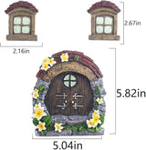 vomiceak Fairy Gnome Home for Tree Decor，Glow in Dark Fairy House Have Window and Door for Garden Decoration，Fairies Sleeping Door and Windows, Yard Art Garden Sculpture, Lawn Ornament