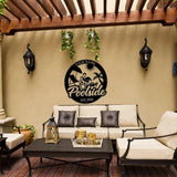 MeMate Personalized Outdoor Sign - Flamingo House Decor for Porch Deck Backyard Patio Pool