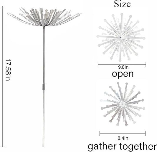 Metal Flowers - Unique Dandelion Design Outdoor Garden Stakes, Durable Weather-Resistant Steel, Easy Installation, Large Yard Art for Plants and Small Decorations, Ideal for Garden Enthusiasts