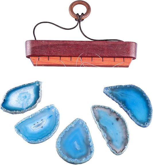 rockcloud Agate Slices Geode Wind Chime Home Garden Decoration Figurine