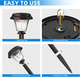 Solar Lights Outdoor, 6 Pack Metal Solar Pathway Lights, Heavy Duty Stainless Steel & Glass, Auto On/Off Waterproof Garden Lights for Driveway Landscape Walkway Yard Outdoor Decor (Warm White)