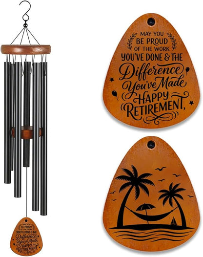 Wind Chimes for Outside, Decorative Wind Chime for Happy Retirement Gifts, Perfect for Garden Patio Porch Backyard Indoor, Unique Memorial Windchime Gift for Friends and Family