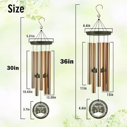 Personalized Wind Chimes, 36inch Memorial Wind Chime, Loving Memory Gifts, Custom Name Cross Wind Chime for Loss of Loved Dad/Mom, Jesus Gods Outside Decor Clearance (Produced in USA)