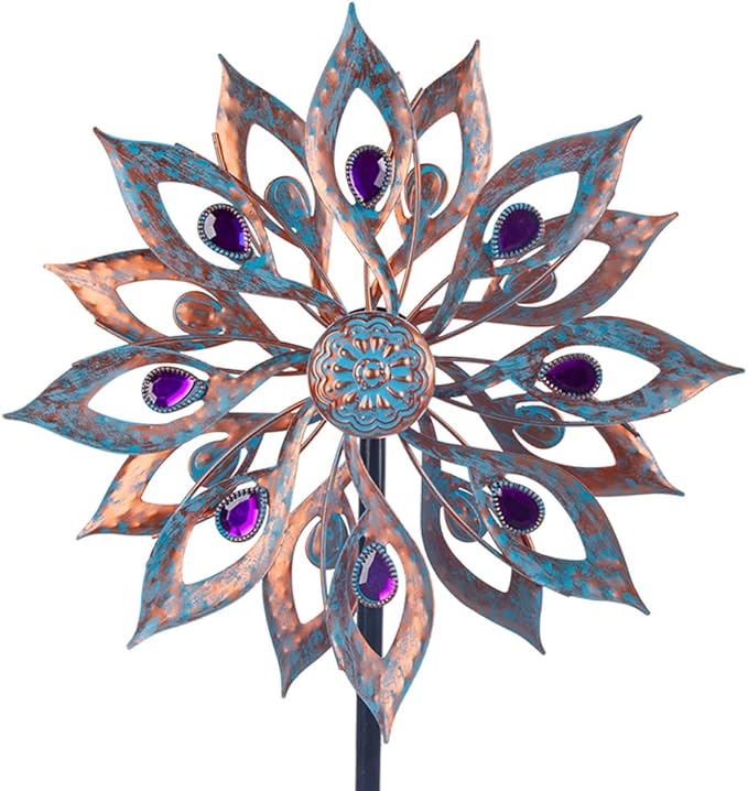 DREAMSOUL Wind Spinners Outdoor Double Kinetic Wind Spinner, Metal Windmill for Yard Patio Lawn Decor (58 * 14 Inches)