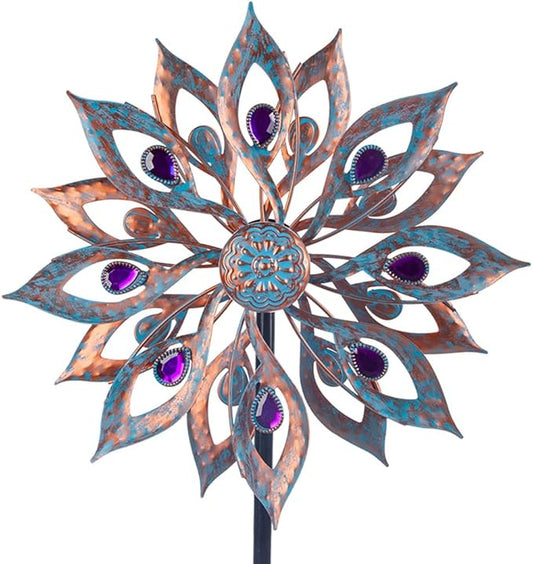 DREAMSOUL Wind Spinners Outdoor Double Kinetic Wind Spinner, Metal Windmill for Yard Patio Lawn Decor (58 * 14 Inches)