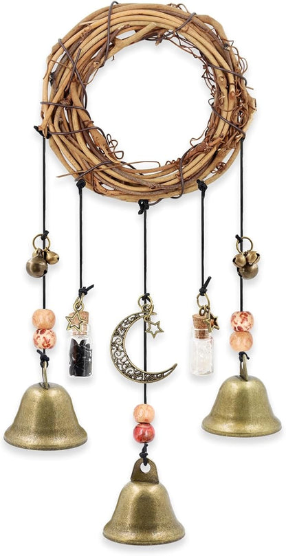 Witches Bells for Door for Protection, Handmade Witch Bells for Door Knob, Witch Wind Chimes for Home Blessing, Witchy Door Hanger Decoration