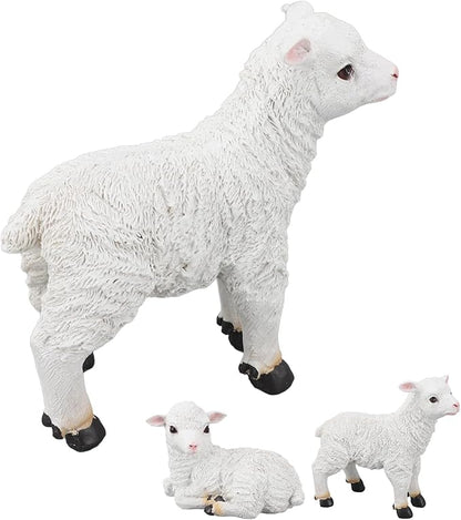 Jerliflyer 1Pcs Lamb Garden Statue,Sheep Hand Made Lifelike Garden Sculpture for Indoor Outdoor Decoration(Small Standing Posture