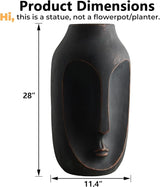 Wallowa 28 inches Tall Large Statue, Garden Sculpture & Statues, Modern Art Sculpture, Artificial Stone Figures, Living Room Decor, Tall Standing Sculpture for Home, Porch, Backyard, Bronze
