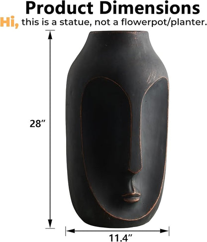 Wallowa 28 inches Tall Large Statue, Garden Sculpture & Statues, Modern Art Sculpture, Artificial Stone Figures, Living Room Decor, Tall Standing Sculpture for Home, Porch, Backyard, Bronze