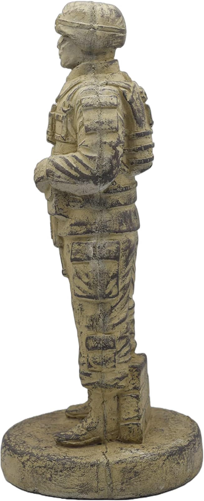 Solid Rock Stoneworks Small Standing Soldier 13in Tall Desert Sand Brown Color