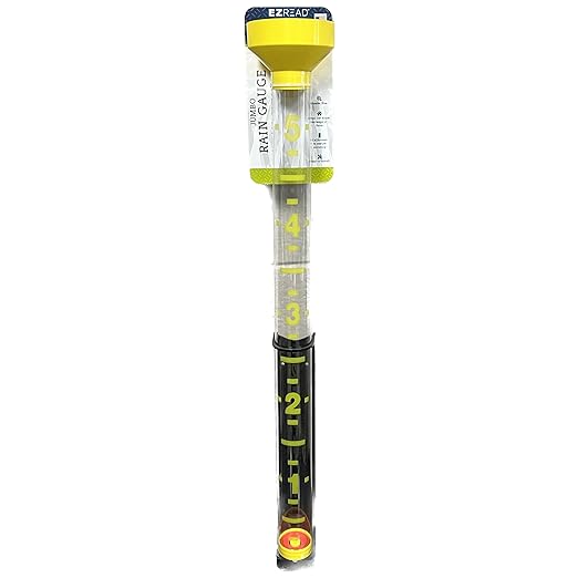 Headwind EZRead 26” Giant Professional Outdoor rain Gauge, USA Made Heavy Duty All Weather Freeze Proof mountable with Float, Yellow (820-0018)
