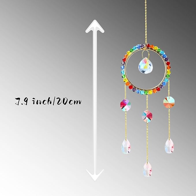 Crystal Rear View Mirror Car Charms | Crystal Sun Catcher | Car Hanging Accessories for Women Men | Dream Catcher Decor | Unique Gift Idea(Rainbow)