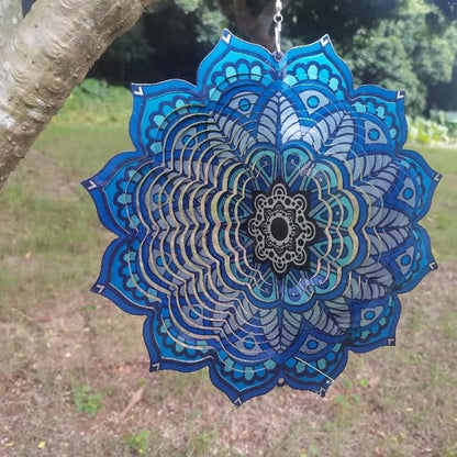 Hanging Wind Spinners Outdoor- Wind Spinner Outdoor Clearance,Mandala Flower Hanging Wind Spinner，Garden Decor,Spinners for Yard and Garden, (10 inch)