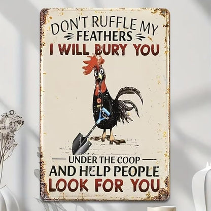 ZiCooL Metal Retro Domineering Rooster Wall Art, Creativity Art Decorations, Garden Sign Outside Decor，Wall Sculpture， Hanging Sculpture for Living Room Dining Room Bedroom Yard Outdoor Decor