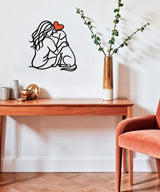 Putuo Decor Modern Minimalist Pet Love Metal Wall Art Line Heartwarming Dog Wall Decor for Living Room, Bedroom