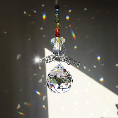 H&D HYALINE & DORA Crystal Guardian Angel Rainbow Makers Suncatchers with 30mm Ball Prism