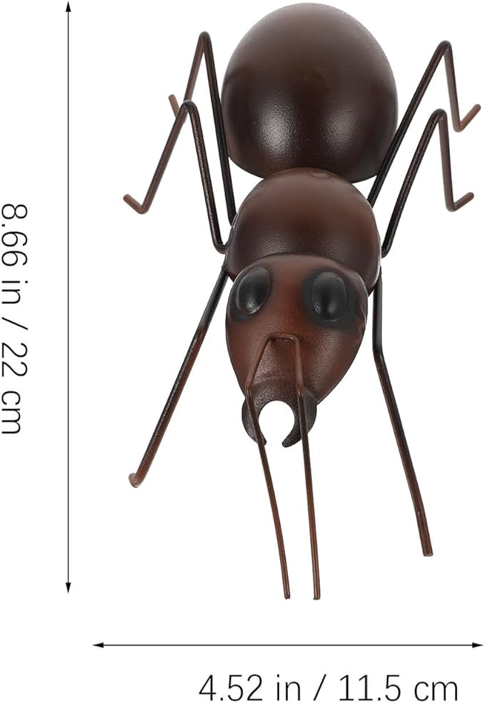 OSALADI Large Iron Craft Ant Statue Ornament for Garden Balcony Lawn Decoration Handcrafted Metal Figurine with Fine Texture Cartoon Style Tabletop Adornment for Outdoor Patio
