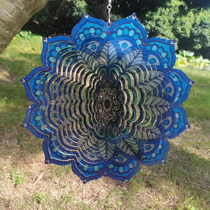 Hanging Wind Spinners Outdoor- Wind Spinner Outdoor Clearance,Mandala Flower Hanging Wind Spinner，Garden Decor,Spinners for Yard and Garden, (10 inch)