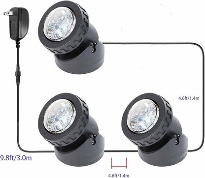 Pond Lights Colored with Timer, Underwater Fountain Light LED RGB IP68 Waterproof Submersible Spotlight for Outdoor Fish Pond Fountain Garden Lawn Yard Waterfall (Set of 3)