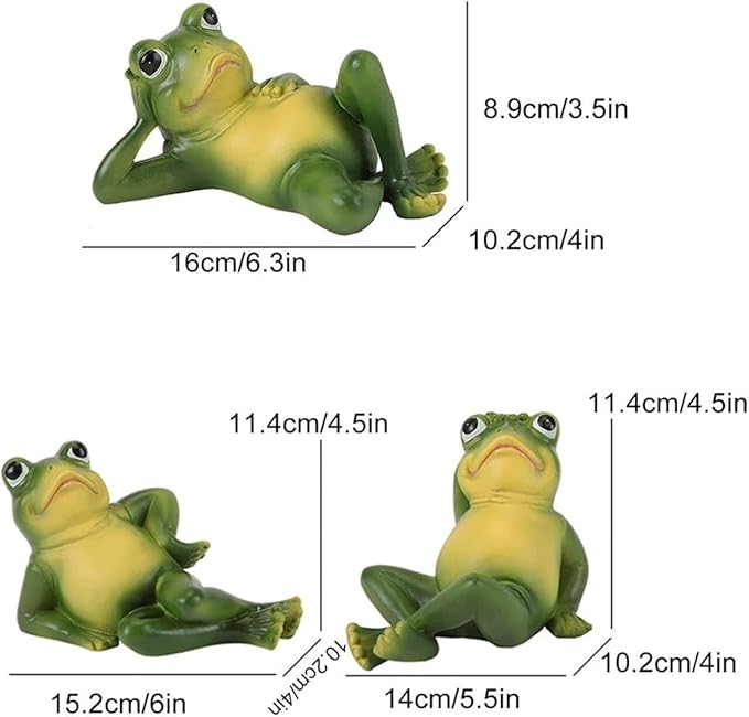 Cute Statues Garden Outdoor Ornament 3Pcs Innovative Simulation Statues Backyard Decor