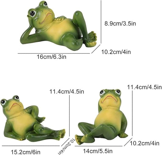 Cute Statues Garden Outdoor Ornament 3Pcs Innovative Simulation Statues Backyard Decor