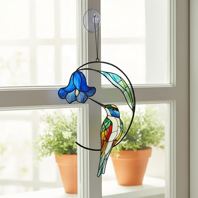 Hummingbird Gifts for Women, Hummingbird Sun Catcher for Window Hanging, Mothers Day for Mom Grandma Bird Lovers, Spring Suncatcher Garden Decor for Indoor Outdoor Windows(4)