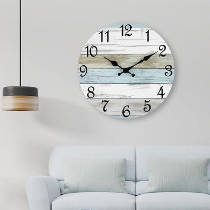CHYLIN Wall Clock - 18 Inch Silent Non Ticking Wall Clocks Battery Operated, Larger Clock Decorative for Living Room, Kitchen (Blue)
