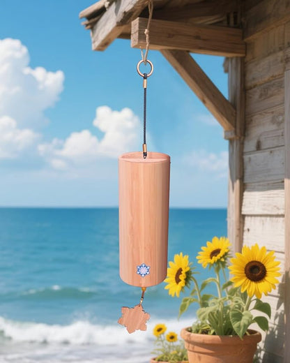 Bamboo Wind C-himes Japanese Wind C-himes for Sound Healing Meditation and Calming Emotions Classic Home Decoration Good Gift for Family Friends (Fm Chord) with Gift Box Wooden Wind Chimes