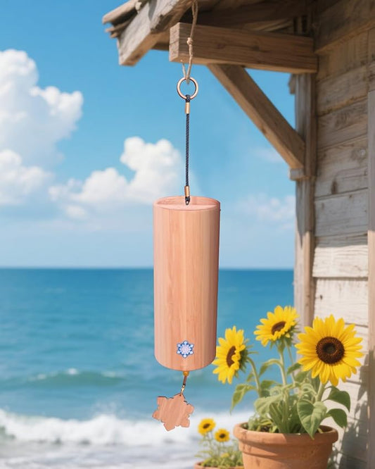 Bamboo Wind C-himes Japanese Wind C-himes for Sound Healing Meditation and Calming Emotions Classic Home Decoration Good Gift for Family Friends (Fm Chord) with Gift Box Wooden Wind Chimes