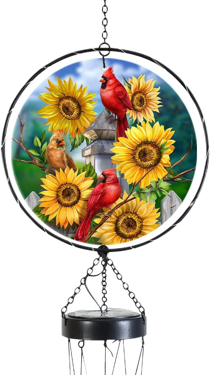 Briarwood Lane Cardinals and Sunflowers Illuminated Wind Chime