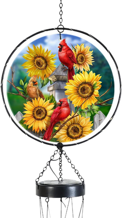 Briarwood Lane Cardinals and Sunflowers Illuminated Wind Chime