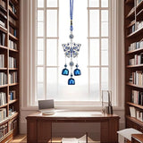 Creative Handmade Alloy Wind Chime Evil Eye Butterfly Sunflower Talisman Pendant Handmade Good Luck Charm, Car Kitchen Home Garden Patio Office (1pc Butterfly Blue Eye)