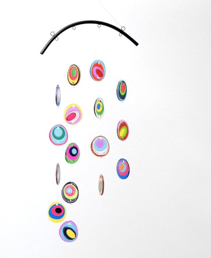 Bits and Pieces - Beautiful Fused Hanging Glass Garden Art - Colorful Window Suncatcher and Wind Chimes