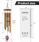 Aluminium Wind Chimes Outdoor, Garden, Patio Decoration. Classic Black Wind Chimes with Wind Catcher Beautiful Gift for Unisex
