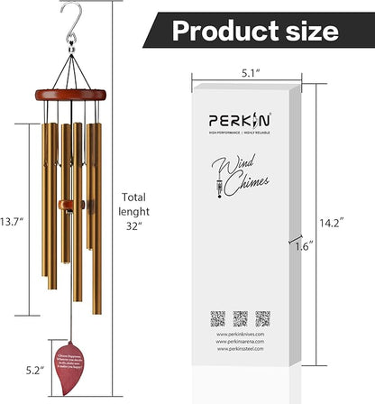 Aluminium Wind Chimes Outdoor, Garden, Patio Decoration. Classic Black Wind Chimes with Wind Catcher Beautiful Gift for Unisex