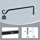 Gtongoko 2 Pack 15 Inch Plant Hangers Outdoor Metal, Plant Hooks for Wall Indoor, Outdoor Hooks for Hanging Bird Feeders, Plant Bracket, Lanterns, Wind Chinme, Black