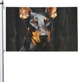 doberman Flag 3x5 Ft Outdoor Heavy Duty Double Sided Garden Flag Vivid Color and Fade proof - Yard Flags for Outside Holiday Banner with Grommets, Wall Art Hanging Poster