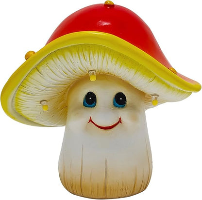 Solar Garden Small Mushroom Decor Outdoor Statue - Mushroom with Waterproof Sculptures Lights, Cute Mushrooms Pond/Yard Statues Outside Decoration, Home, Lawn, Patio, Resin Fairy Ornament