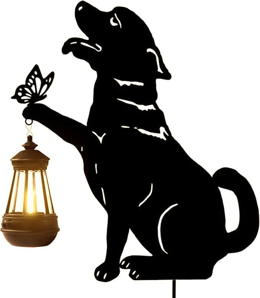Dog Metal Decorative Garden Stakes, Silhouette Stakes Animal, Yard Art for Outdoor Decor, Patio, Lawn Ornaments, Cat/Dog Lovers Gifts