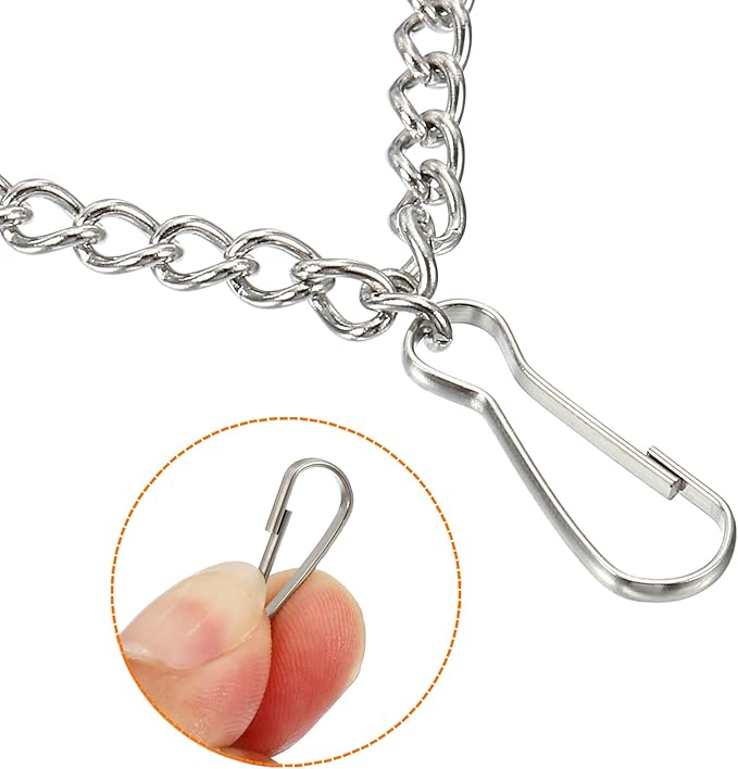 MECCANIXITY Hanging Chain with Snap Clips 9.84 Inch Garden Plant Hangers for Signboard Chalkboard Basket Lantern Wind Chime, Stainless Steel Pack of 6