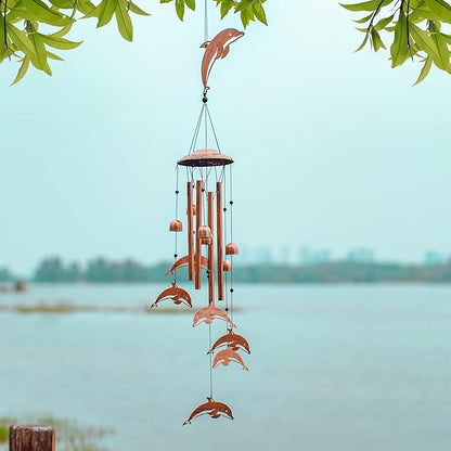 Dolphin Wind Chimes for Outside,Dolphin Gifts for Women/Men/Sympathy Gift/Memorial Gifts/Birthday Festival Metal windchimes Outdoors/Indoors,Patio,Garden Decor,Home,Porch,Yard