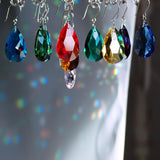 10pcs Teardrop Chandelier Crystals, Coloured 38mm Glass Chandelier Prism Pendant for DIY Jewelry, Suncatcher, Ornament, FengShui Decoration