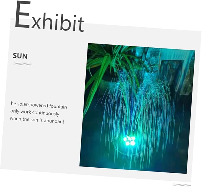 Solar-Powered Garden Fountain Decorative Aerator for Pool Led Water Pump Protection Easy to Install